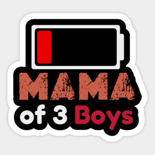 Mom of 3  Boys Shirt Gift from Son Mothers Day 2024 Birthday Women Sticker
